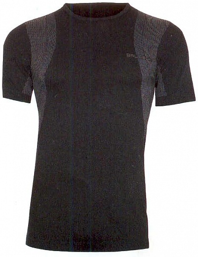 Brubeck FIT Crew neck short-sleeve SS00650 Czarny(Black)