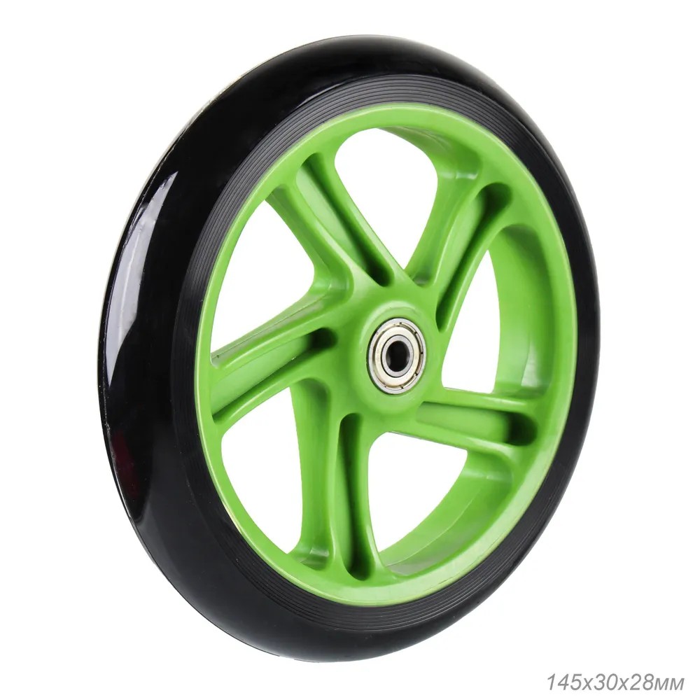 Колесо для самоката Comiron 180 мм. PU Abec-7 Black/Dark Green, купить ...