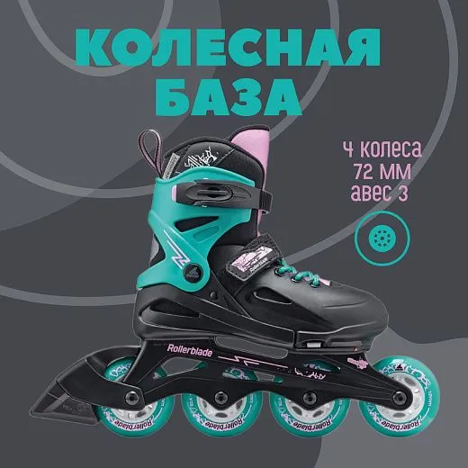 Rollerblade Fury G - 24 Black/Sea Green