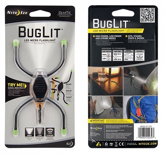 NiteIze BugLit LED Micro Flashlight Black/Lime 