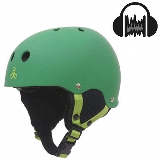 Triple 8 Audio Helmet Green Rubber