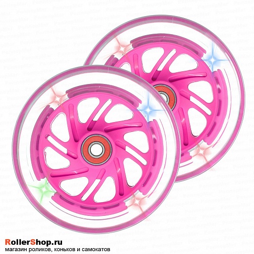Trolo Набор колес для самоката 120 мм. Светящиеся, розовые. 2шт.