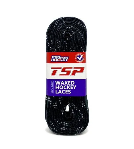TSP Waxed hockey laces с пропиткой - Black