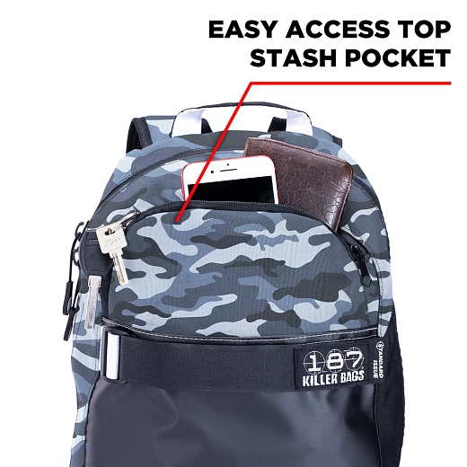 187 Killer Pads Standard Issue Backpack - Charcoal Camo 187 Killer Pads Standard Issue Backpack - Charcoal Camo