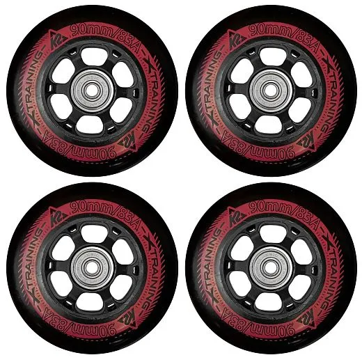 K2 90/83A Wheel 4-pack + ILQ9 + 6mm Xtraining Black/Red