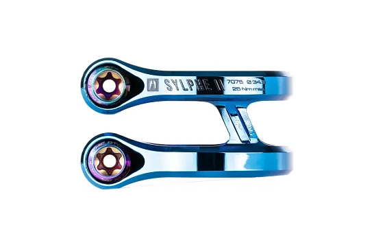 Ethic Double Sylphe Clamp V2 34.9 - Chrome Blue Ethic Double Sylphe Clamp V2 34.9 - Chrome Blue