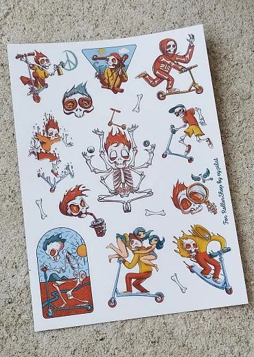 Rollershop Stickers - Skeleton Rollershop Stickers - Skeleton