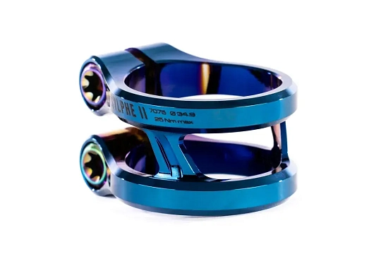 Ethic Double Sylphe Clamp V2 34.9 - Chrome Blue Ethic Double Sylphe Clamp V2 34.9 - Chrome Blue