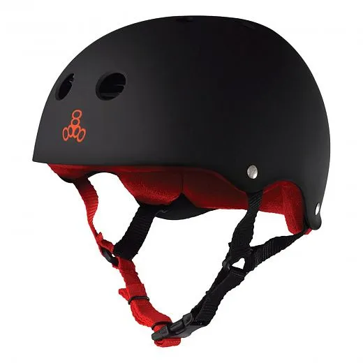 Triple 8 Sweatsaver Helmet Black Rubber/Red