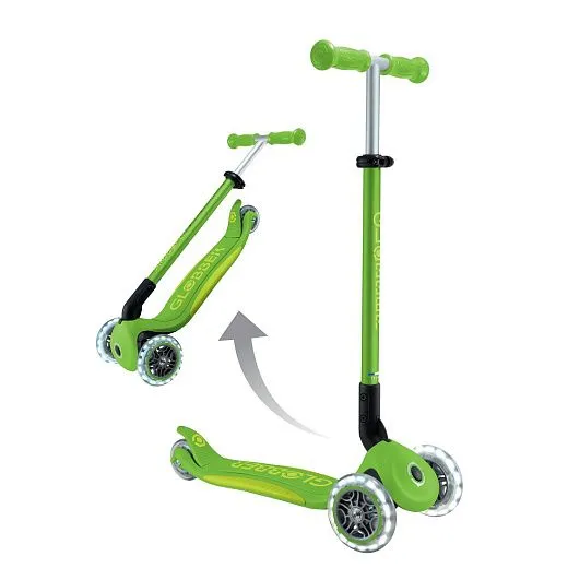 Globber Primo Foldable Plus Lights V2 - Apple Green