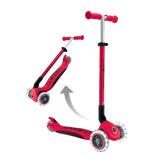 Globber Primo Foldable Plus Lights V2 - Red