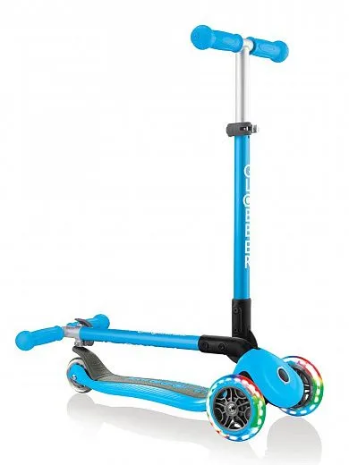 Globber Primo Foldable Lights Sky Blue
