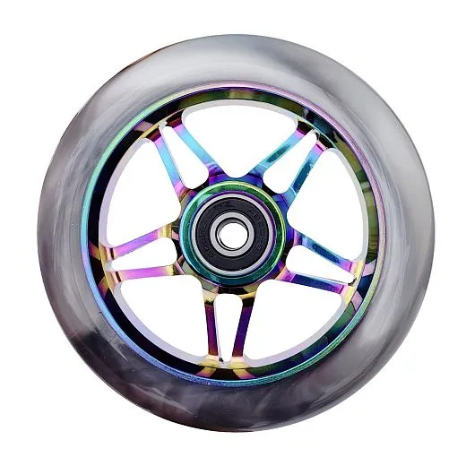 Ride Story 5-pointed star wheel (2pcs) 110mm + Abec 9, Grey/Rainbow