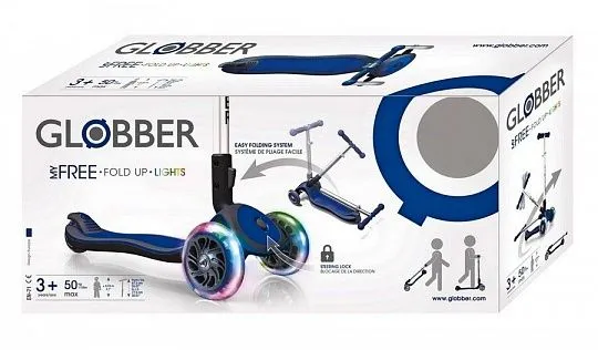 Globber Elite SL My Free Fold up Lights Pink