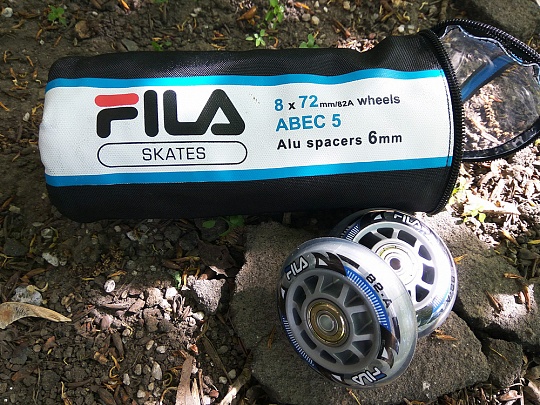 Fila Wheels 72mm/82A + ABEC5 + Alu Spacer 6mm