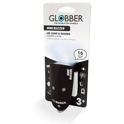 Globber LED Lights and Sounds Mini Buzzer - Black Globber LED Lights and Sounds Mini Buzzer - Black