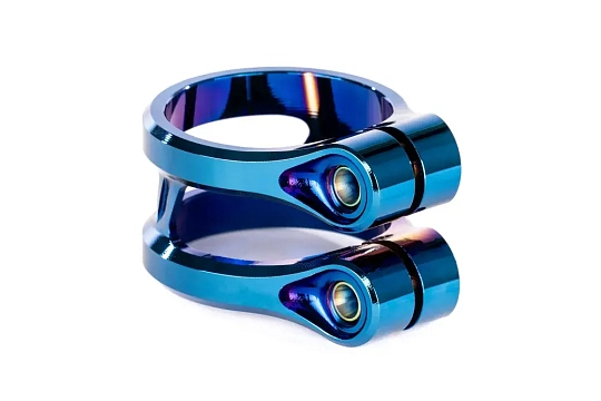 Ethic Double Sylphe Clamp V2 34.9 - Chrome Blue Ethic Double Sylphe Clamp V2 34.9 - Chrome Blue