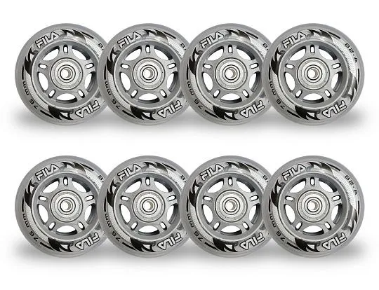 Fila Wheels 76mm/82A + ABEC5 + Alu Spacer 6mm