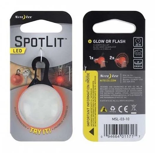 NiteIze SpotLit Led Red/Black Gate NiteIze SpotLit Led Red/Black Gate
