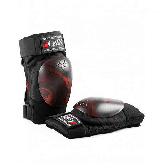 Gain The Shield Hard Shell Knee Pads - Black/Red