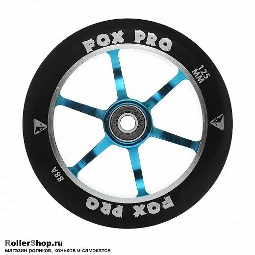 Fox Pro Колесо 125 мм. 6ST Черный/голубой