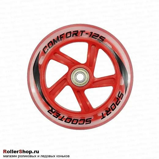 Tech Team Колесо в сборе для самоката 125 мм. red