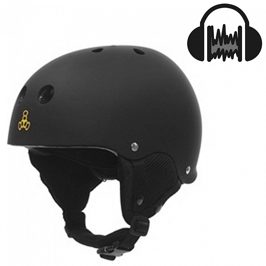 Triple 8 Audio Helmet Black Rubber