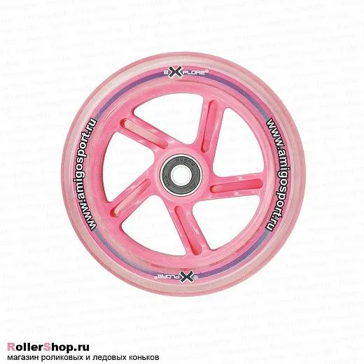 Explore Колесо в сборе для самоката 125 мм. Розовое Explore Колесо в сборе для самоката 125 мм. Розовое