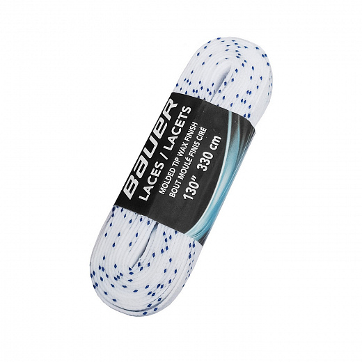 Bauer Wax Laces W/Double Tracer - White
