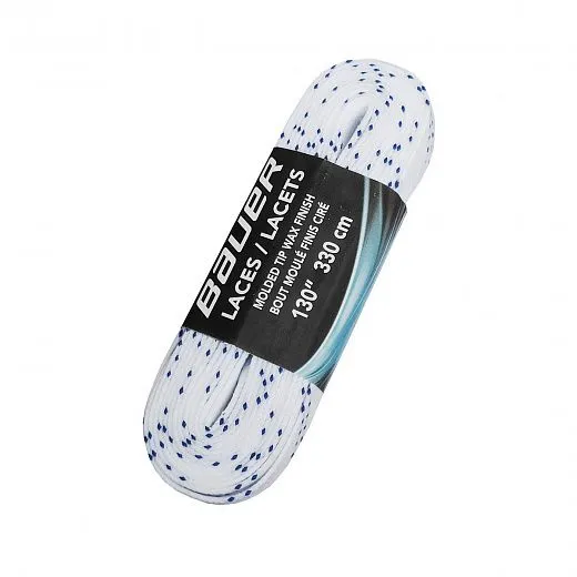 Bauer Wax Laces W/Double Tracer - White