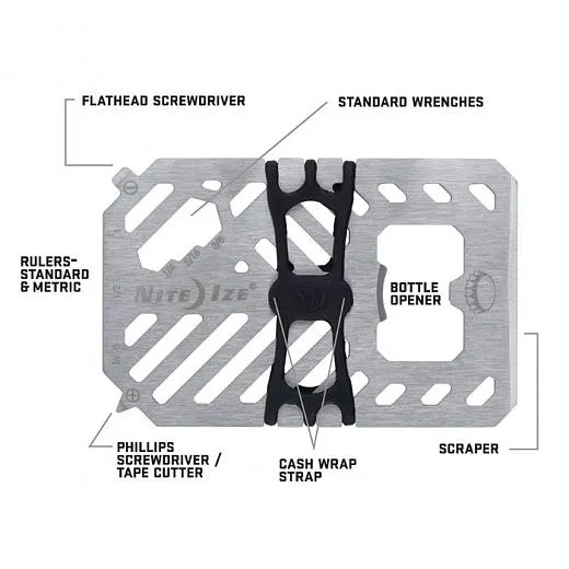 NiteIze FinancialTool Multi Tool Wallet Stainless NiteIze FinancialTool Multi Tool Wallet Stainless