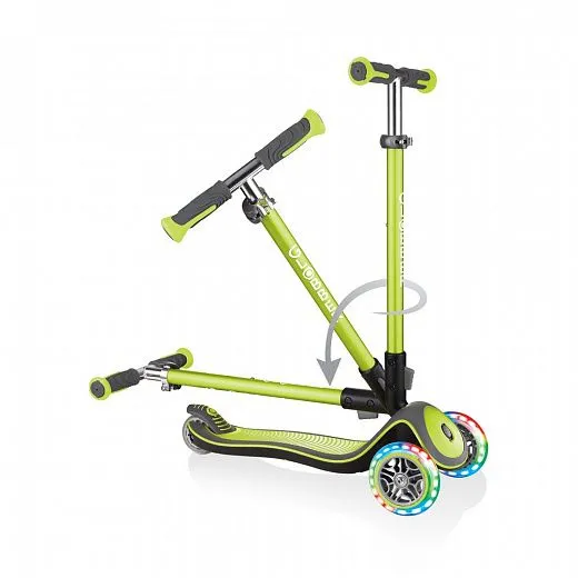 Globber Elite Deluxe Lights Green