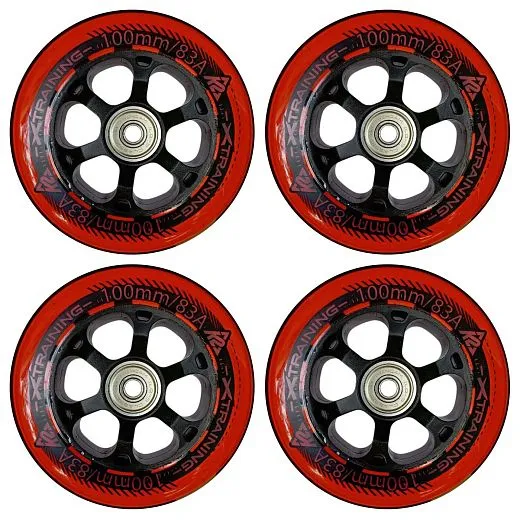 K2 100/83A Wheel 4-pack + ILQ9 + 6mm Xtraining Red