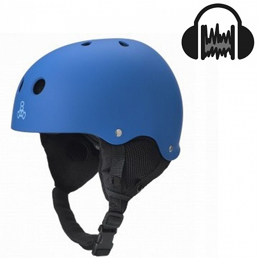 Triple 8 Audio Helmet Blue Rubber