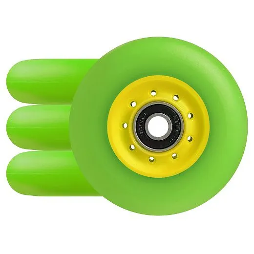 Ride Story Empower Wheels 80мм/85A (4pcs) + ABEC 9, Green/Yellow