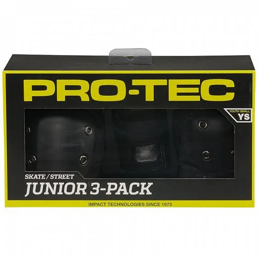 Pro-Tec Street Gear Jr 3-Pack - Black Pro-Tec Street Gear Jr 3-Pack - Black