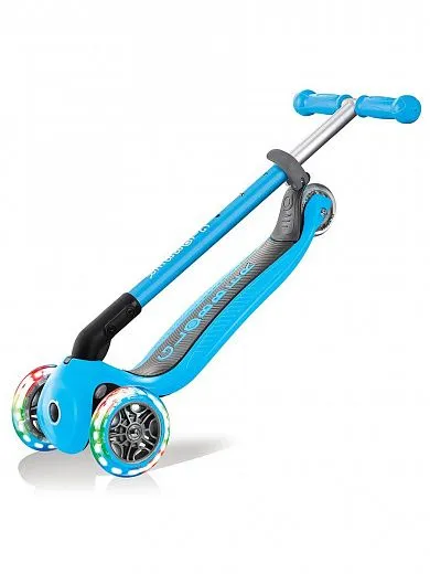 Globber Primo Foldable Lights Sky Blue