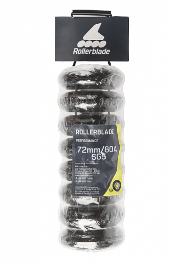 Rollerblade Wheel Kit 72/80A + SG5 + 6MMSP - Black