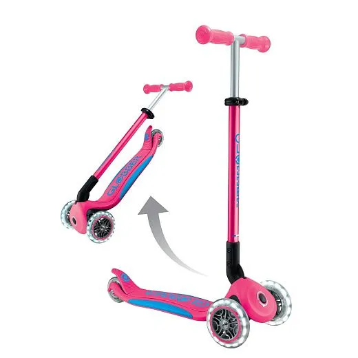 Globber Primo Foldable Plus Lights V2 - Fuchsia