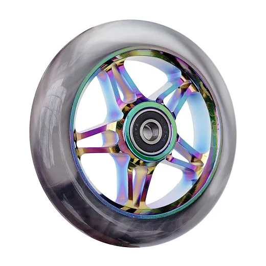 Ride Story 5-pointed star wheel (2pcs) 110mm + Abec 9, Grey/Rainbow